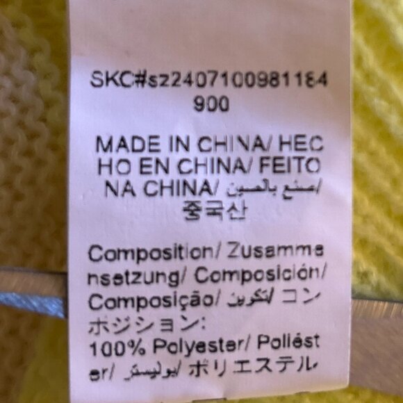 Bright Yellow Stripe SZ XL Sweater Chunky Boxy Y2K Retro Party Comfy 90's - Picture 7 of 8